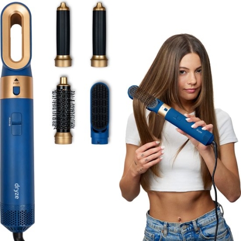 Dryze airstyler Krultang 5 in 1 Multistyler Föhn - Föhnborstel - Hairwrap - TikTok - Vinca blue edition