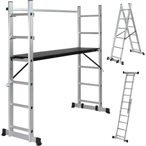 Jago - Steiger - Multifuncitionele ladder - Ladderrek - Werkblad - Werkplatform - 4 in 1