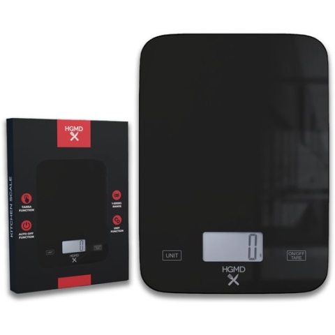 HGMD Digitale Keukenweegschaal - Tot 5kg - Glazen Weegschaal - Inclusief Batterij