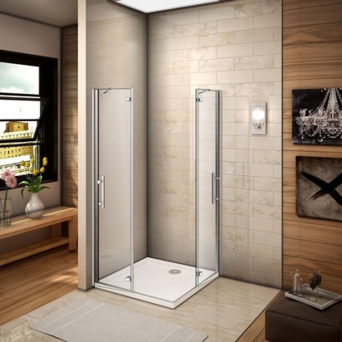 hoek-instap draaideur douchecabine 90x90x185cm,6mm helder nano veiligheidsglas easyclean antikalk