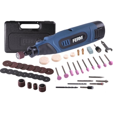 FERM CTM1016 Accu Combitool - Roterende Multitool - 12V - 1.5Ah - Li-Ion - Variabele snelheid - Incl. 45 Accessoires