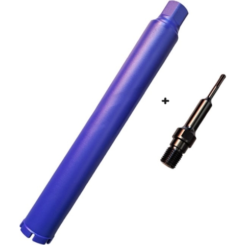 SDS-PLUS Ø51mm x 400mm Diamant boorbit boorkroon diamantboor betonboor gatenboor diamantboorkroon diamant boor kernboormachine airco boorkroon aansluiting boormachine 1/4'' schroefdraad 1/2'' binnendraads