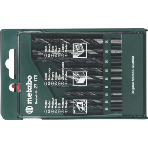 Metabo 627179000 9-delige Borenset - hout / metaal / steen in cassette - 5-8mm