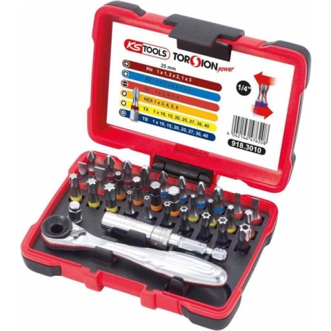 KS Tools 918.3010 1/4" TORSIONpower Bitset, 32-dlg