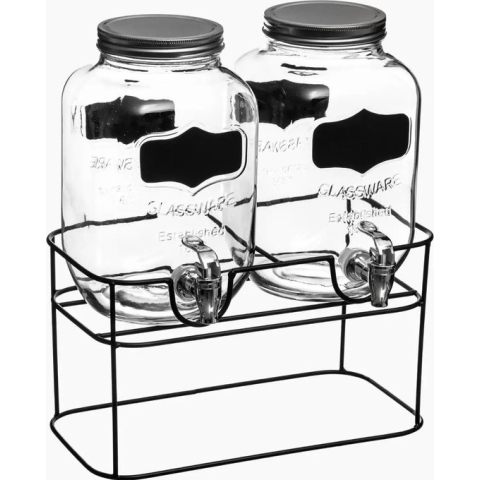 Secret de Gourmet® Drank Dispenser met houder  - Sapdispenser - Limonadedispenser - Limonadetap - 2 x 4 Liter