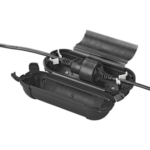 Pro Plus Veiligheidsbox voor Schuko Stekkerverbindingen - IP44 - Ø 8.5 x 21 cm - Zwart