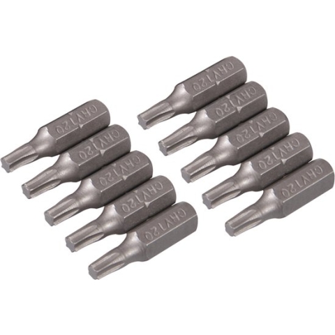Silverline Cr-V T20 schroevendraaier bits, 10 pak T20