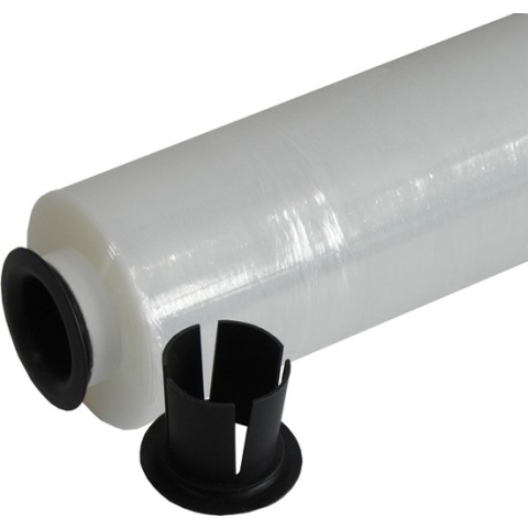 Kortpack - 1 rol handwikkelfolie, doorzichtig, 20my, 50 cm x 300 meter. INCLUSIEF 2 FOLIEDOPPEN (005.0254 EN 070.0501)) + Kortpack PEN