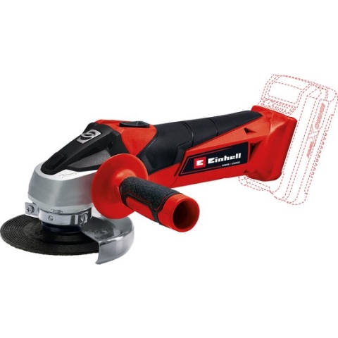 Einhell Accu Haakse Slijper TC-AG 18/115 Li Solo Power X-Change (li-ion - 18 V - max. slijpdiepte 28 mm - softstart - herstart-/overbelastingsbeveiliging - zonder accu en lader - zonder slijpschijf)