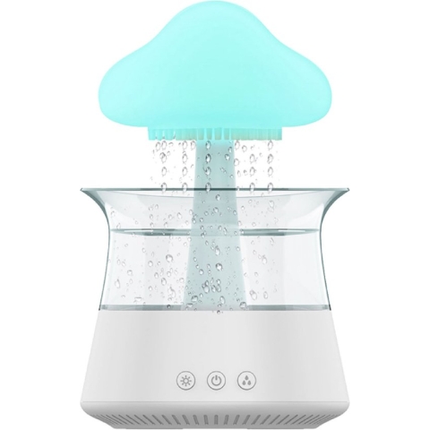 Rain Cloud Humidifier PRO - Regenwolk Luchtbevochtiger - Regendruppel - White Noise Machine - Slaaptrainer - Aroma Diffuser - Nachtlamp - Nachtlampje - Bureaulamp