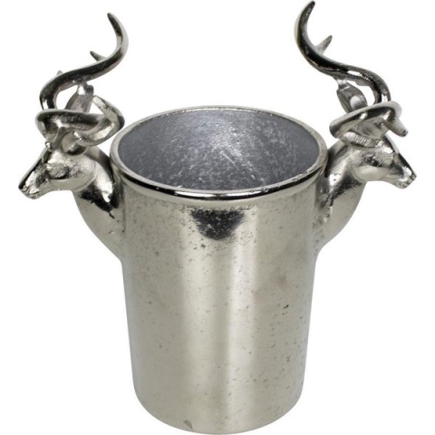 Wijnkoeler Hertenkop Zilver