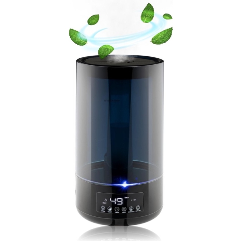 Grundig Luchtbevochtiger - Aroma Diffuser - Humidifier met Hygrometer - Inhoud 4,3L - Zwart