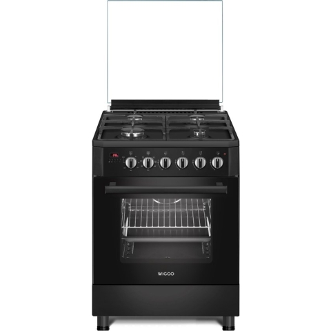 Wiggo WO-E609R(BB) - Serie 9 - 60 cm - Gasfornuis - Zwart