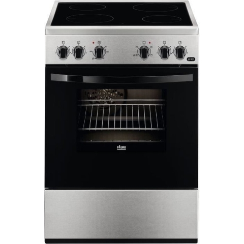 FAURE vitrokeramische kookplaat - FCV65091XA - 4 Hi-Light branders + 54L multifunctionele oven - L71 X L66 X H94cm - Roestvrij staal