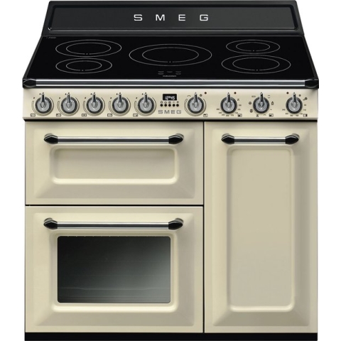 Smeg CUISINIARE TR93IP2 Range-fornuis Zoneloze inductiekookplaat Crème A