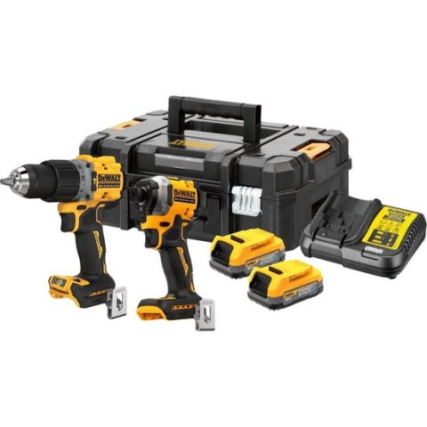 DeWALT DCK2050E2T Accu Combiset G3: Accu Klop-/Schroefboormachine DCD805 + Accu Slagschroevendraaier DCF850 18V XR 1.7Ah POWERSTACK in TSTAK