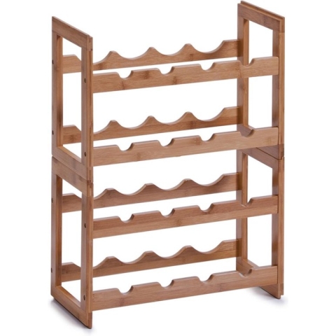 3x Houten wijnflessen rek/wijnrek stapelbaar voor 8 flessen 47 cm - Zeller - Keukenbenodigdheden - Woonaccessoires/decoratie - Wijnflesrekken/wijnflessenrekken/wijnrekken - Rek/houder voor wijnflessen
