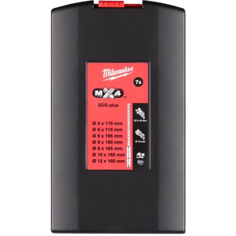 Milwaukee SDS-plus Gewapend-Beton Boorcassete 7 delig