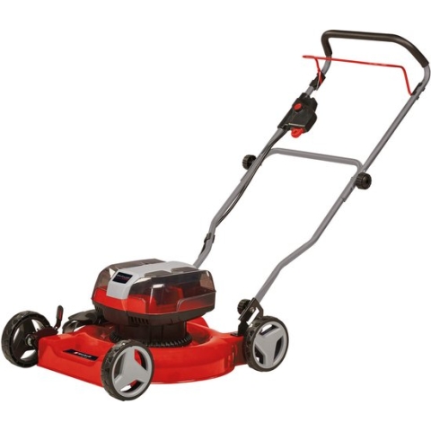 Einhell Accu grasmaaier GE-CM 36/48 Li M Solo Power X-Change (li-ion - 36 V - Dubbele Twin-Pack-technologie - mulching grasmaaier - highwheeler - koolborstelloze motor - zonder accu en oplader)