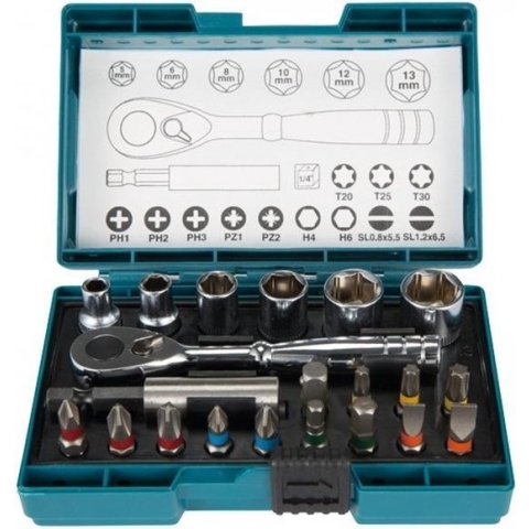 Makita B-54081 21-delige schroefbitset met ratel