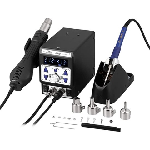Uten 899D-II 2in1 Soldeerstation Digitaal Set - 720 Watt - Soldeerstation Heteluchtpistool - Mit Verwisselbare Luchtuitlaten 4 Stukken - Soldeerbout Elektrisch - 200-480°c - Voor Smd Componenten