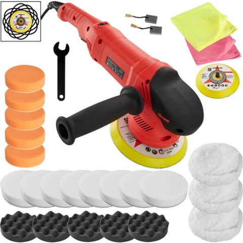 tectake -excentrische polijstmachine K7243 - 710Watt -26 delig- zwart / rood-403389