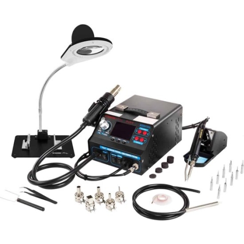 Stamos Soldeerstation met tinrolapparaat en soldeerdampafzuiging + Accessoires