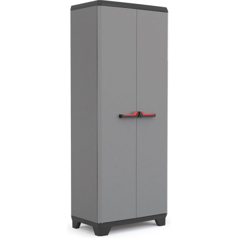 Keter Stilo Opbergkast hoog - Utility - 3 planken - 39x68x173cm - Donkergrijs/Zwart