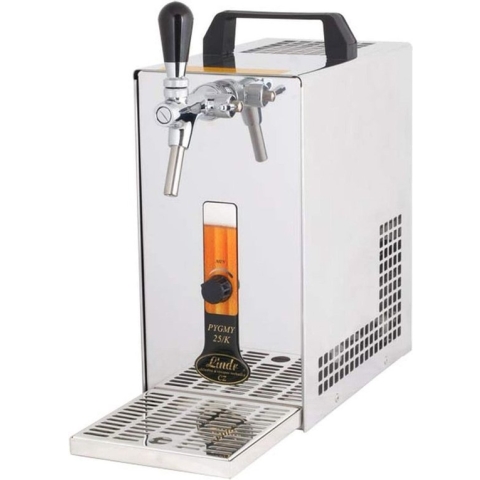 Biertap, PYGMY 25/K, met membraanpomp, 1-kraan roestvrijstalen droogkoeler, 35 liter/h - Biertap, Beertender, Thuistap, Bierkoeler, Green Line