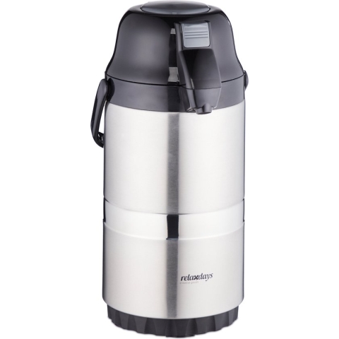 Relaxdays koffiekan 2,2 liter - thermoskan - rvs pompkan - isoleerkan - hengsel - drukknop
