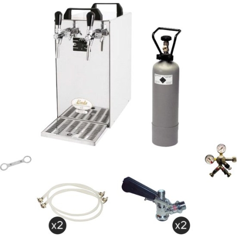 Complete set - Biertap - Kontakt 40 2-kraans droogkoeler, 50 liter/u - Biertap, Beertender, Thuistap, Bierkoeler, zonder