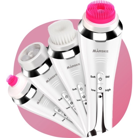 Smart-Tech Elektrische Gezichtsreiniger - 5-in-1 - Oplaadbaar - Waterdicht - Gezichtsborstel - Make Up Remover - Massage
