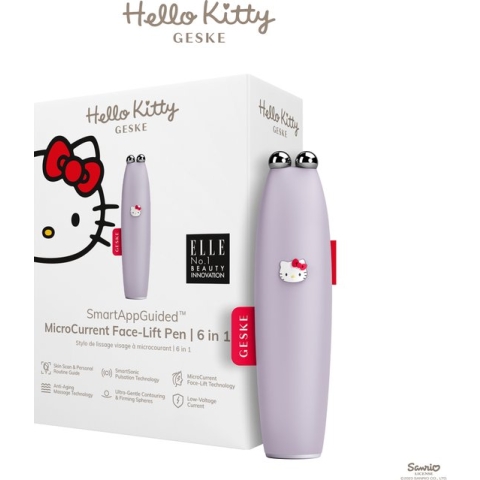 GESKE x Hello Kitty | SmartAppGuided™ MicroCurrent Face-Lift Pen | 6 op 1 | Tools voor huidverzorging | Anti-aging apparaat | Facelift | Jonge huid zonder rimpels | Gezichtsapparaat