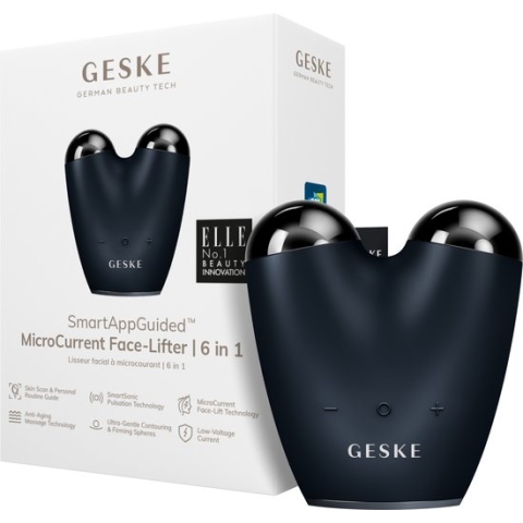 GESKE | SmartAppGuided™ SmartAppGuided™ MicroCurrent Face Lifter | 6 op 1 | Gezichtslifting | Tools voor huidverzorging | Facelift | Anti-aging apparaat | MicroCurrent tegen rimpels