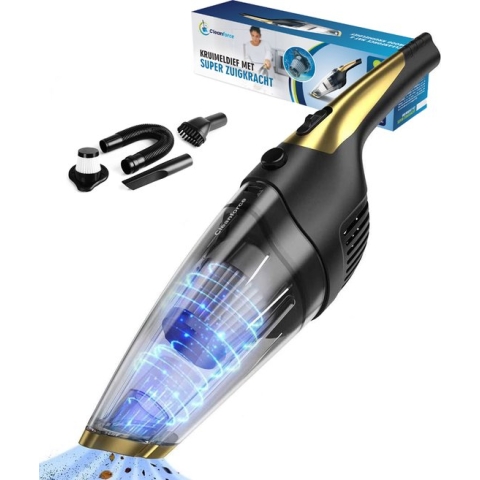 Cleanforce Kruimelzuiger snoerloos met extreme zuigkracht - Nat & Droog - Voor Thuis, Auto etc.