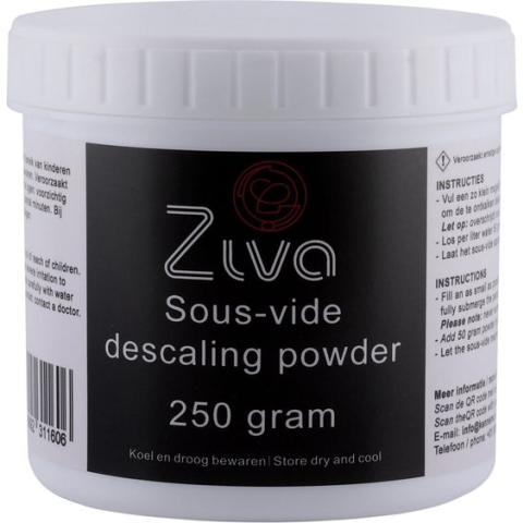 Ziva sous-vide ontkalkingspoeder voor sous vide stick, apparaat of machine te ontkalken.