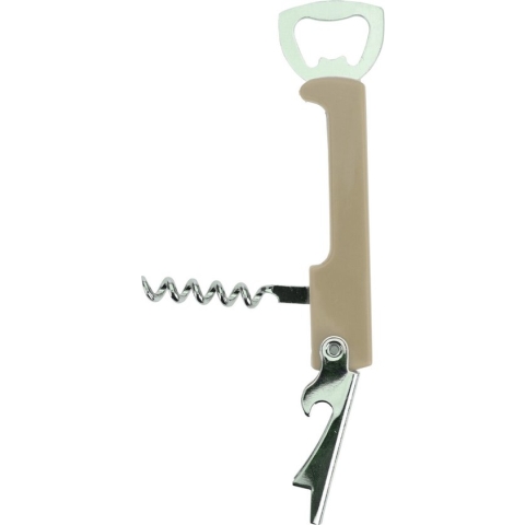 Excellent Houseware flesopener/kurkentrekker - kelnersmes - beige - 12 cm