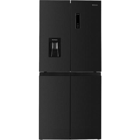 Wiggo WR-MD18DX - Amerikaanse Koelkast - No Frost - Water Dispenser - Met Display - Super Freeze - 419 Liter - Zwart - RVS