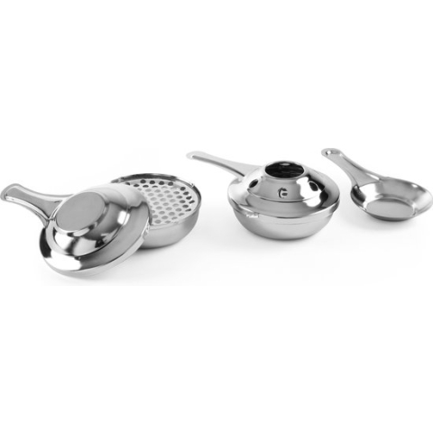Hendi Fonduebrander - Houder voor brandpasta cups - RVS - Ø9,2x(H)4cm ( Set van 2 )