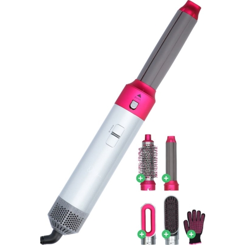 QLAY Airstyler 5 in 1 set - Airstyler krultang 5 in 1 multi styler - Föhnborstel - Krulborstel - Kort & Lang Haar - Hairwrap - Multistyler - Heteluchtborstel - Hairstyler - Haarstyler - 2023 editie