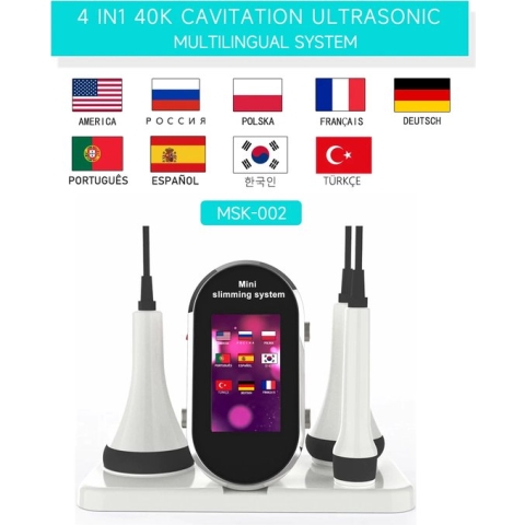 4-In-1 5Mhz Rf Facial Lifting Ultrasone 40K Cavitatie Lichaam Vermagering Machine Anti Cellulitis Vet brander Vacuüm Rf Lichaam Vormgeven