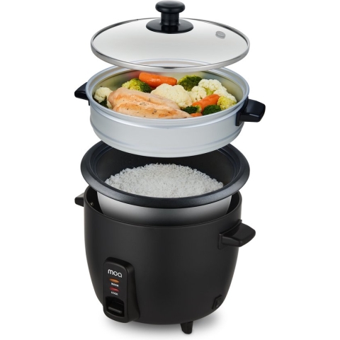 MOA Rijstkoker met Stomer 1,5 liter - Zwart - RC18B