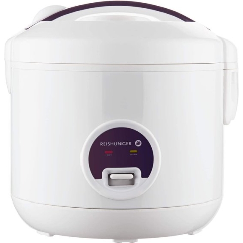 Reishunger Basis Rijstkoker met warmhoudfunctie - Voor 1-6 personen - Snelle bereiding zonder aanbranden - Keramische coating incl. stoominzet, lepel & maatbeker