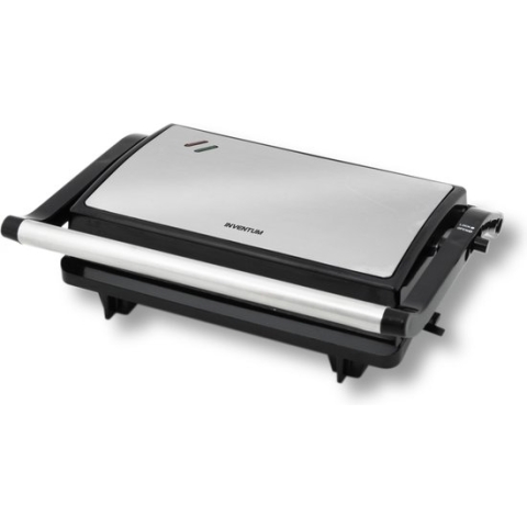Inventum CG616 - Contactgrill - Tafelgrill - Grilloppervlak 23,5 x 14,5 cm - Anti aanbaklaag - 750 watt - RVS/Zwart