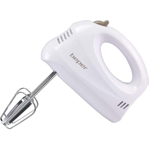 Beper BP.304 elektrische handmixer en roerder, 150 W, 70 decibel, ABS / chroomstaal, 5 snelheden - wit