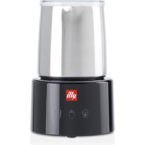 illy - Melkschuimer zwart/RVS