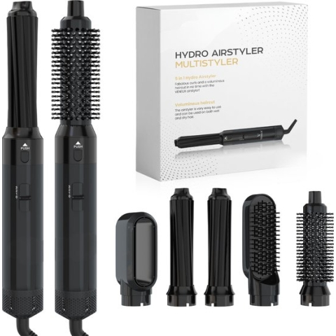 Bolt Electronics® Airstyler Krultang - Krultangen - Föhnborstel - 5 in 1 multi styler - Zwart - TikTok - Nieuwste Versie 3.0 Maart 2023 edition