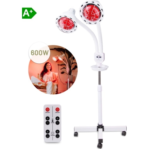 LIROMA® 600W Infraroodlamp - Timer - Spieren en Gewrichten - Infraroodtherapie - Lichttherapie - Fibromyalgie - Pijnverlichting – Collageen Lamp – Warmtelamp - Rood Licht Therapie - Red Light Therapy