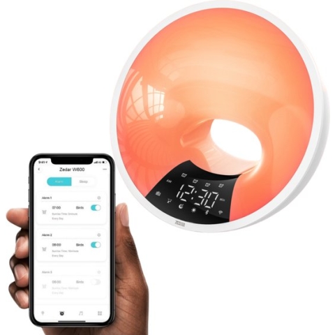 Wake up light met APP - digitale wekker slaapkamer - Lichtwekker - Natuurlijke geluiden - FM Radio - Zedar W600
