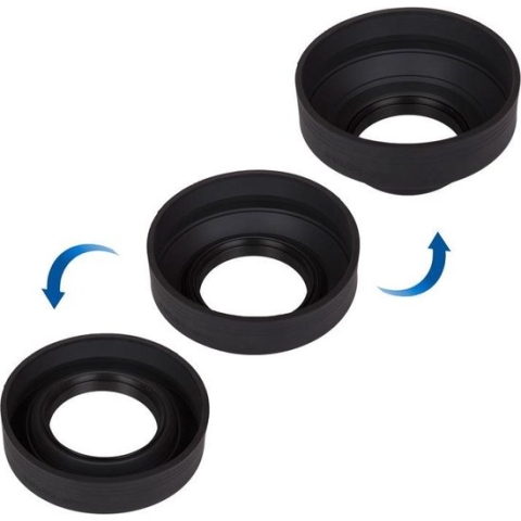 Caruba Rubberen Zonnekap 3in1 77mm 7,7 cm Zwart